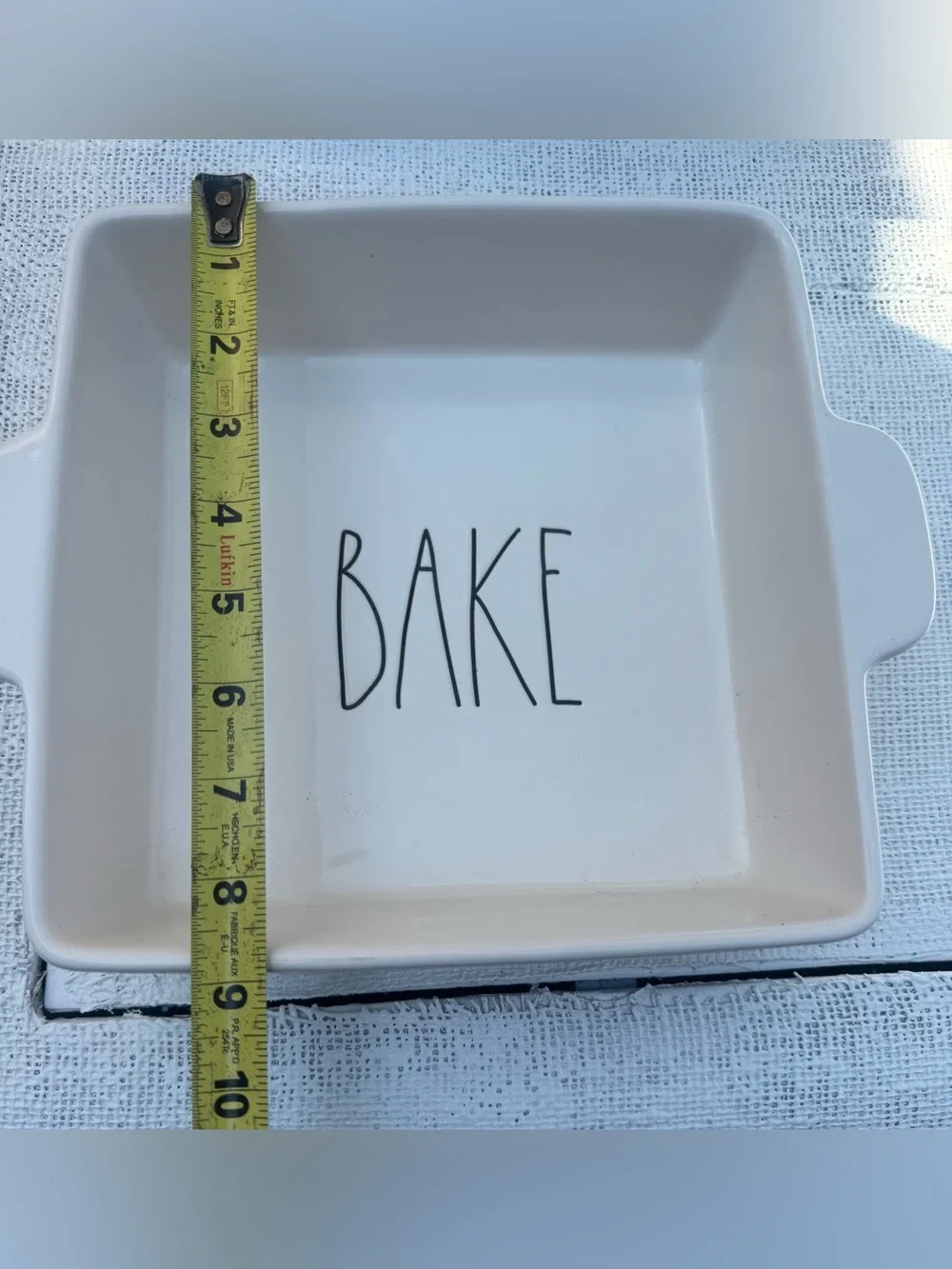 RAE DUNN “BAKE” cream Ceramic Baking Dish (excellent condition never used)